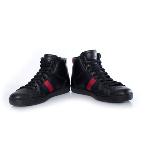 gucci black high top tiger|all black Gucci high tops.